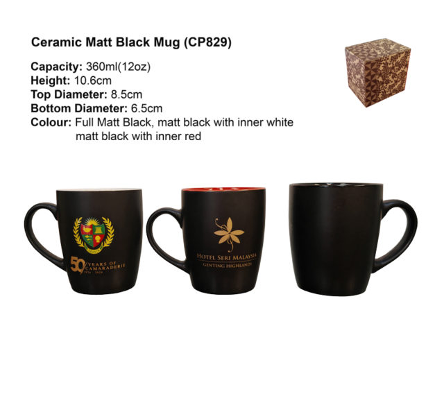 Ceramic matt black mug CP829