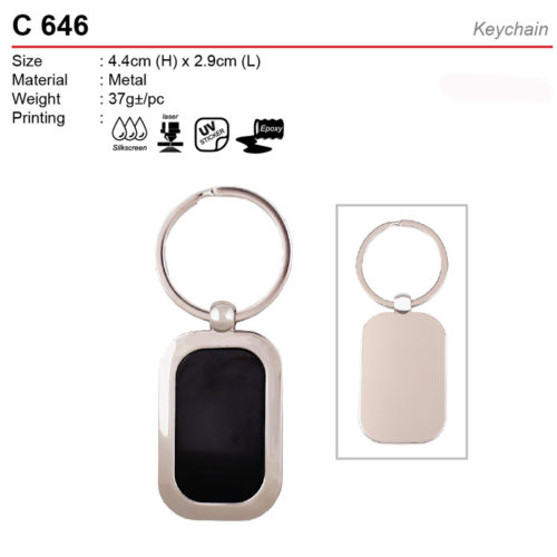Rectangular Metal Keychain (C646)