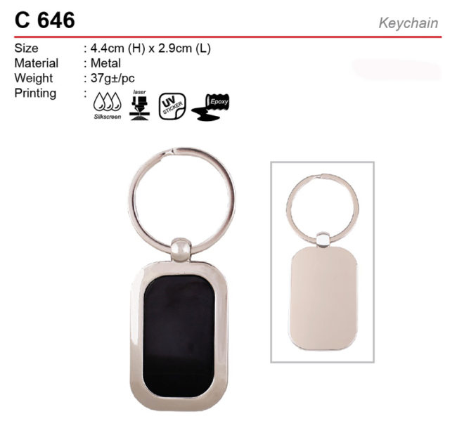 Rectangular Metal Keychain (C646)