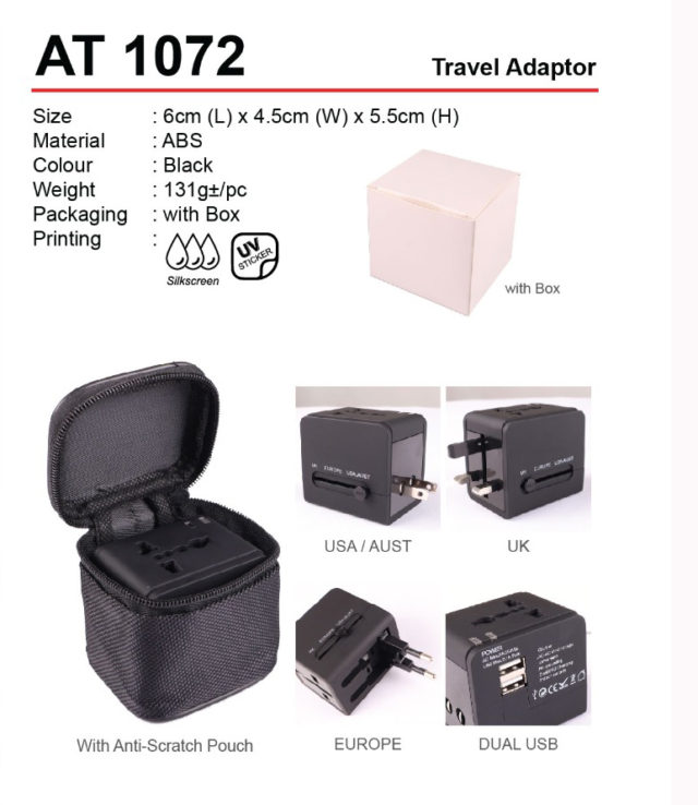 Travel Adapter with USB (AT1072)