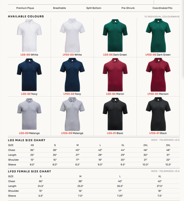 LF03 shirt color