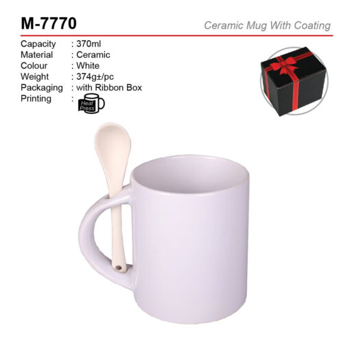 ceramic mug with spoon M-7770