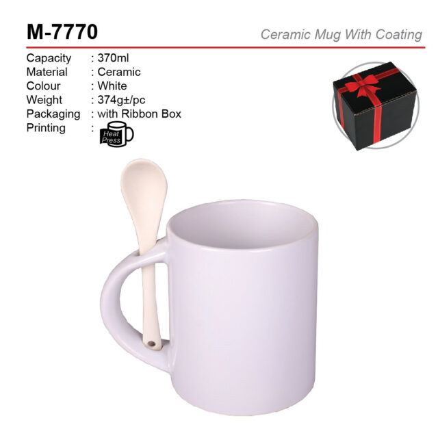 ceramic mug with spoon M-7770